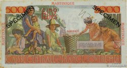 5000 Francs Schoelcher Spécimen MARTINIQUE  1946 P.34s XF