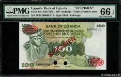 100 Shillings Spécimen OUGANDA  1973 P.09cs NEUF