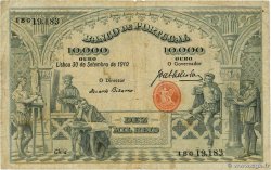 10000 Reis PORTOGALLO  1910 P.108a MB