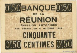 50 Centimes type 1942 Francisque REUNION ISLAND  1942 P.30 AU