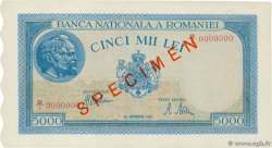 5000 Lei Spécimen ROMANIA  1943 P.055s q.FDC