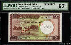 5 Pounds Spécimen SUDAN  1961 P.09bs FDC