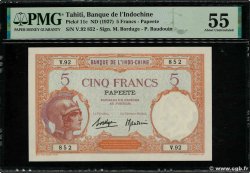 5 Francs TAHITI  1936 P.11c SPL