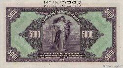5000 Korun Spécimen TCHÉCOSLOVAQUIE  1920 P.019s NEUF