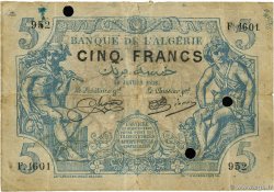 5 Francs Faux ALGERIA  1918 P.071bx MB