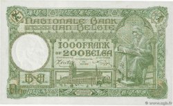 1000 Francs - 200 Belgas BELGIUM  1943 P.110 UNC-