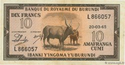10 Francs BURUNDI  1965 P.09 MBC