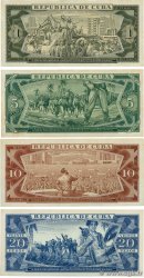 1, 5, 10 et 20 Pesos Spécimen CUBA  1961 P.CS01-02 MBC a EBC