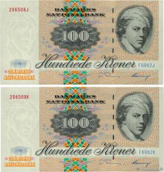 100 Kroner Consécutifs DINAMARCA  1996 P.054 AU+
