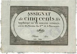 500 Livres FRANCE  1794 Ass.47a SUP