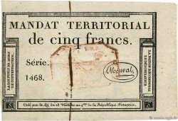 5 Francs Monval cachet rouge FRANCIA  1796 Ass.63c q.AU