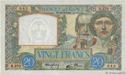 20 Francs TRAVAIL ET SCIENCE FRANKREICH  1940 F.12.02 VZ+