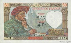50 Francs JACQUES CŒUR FRANCIA  1940 F.19.04 EBC