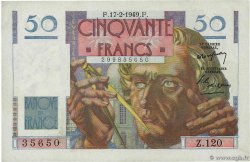 50 Francs LE VERRIER FRANCIA  1949 F.20.11 SC+