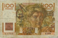 100 Francs JEUNE PAYSAN filigrane inversé FRANCIA  1952 F.28bis.02 q.MB