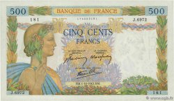 500 Francs LA PAIX FRANKREICH  1942 F.32.41 fST+