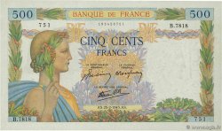 500 Francs LA PAIX FRANCIA  1943 F.32.45 q.SPL