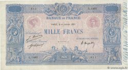 1000 Francs BLEU ET ROSE FRANCIA  1921 F.36.37 BC+