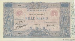 1000 Francs BLEU ET ROSE FRANCE  1926 F.36.42 VF+