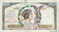 5000 Francs VICTOIRE Impression à plat FRANCE  1938 F.46.01 pr.TTB