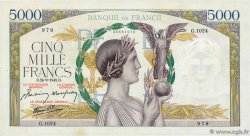 5000 Francs VICTOIRE Impression à plat FRANKREICH  1942 F.46.41 fST