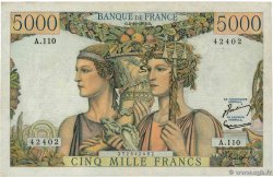 5000 Francs TERRE ET MER FRANCE  1952 F.48.07 VF+