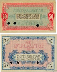 50 Centimes et 1 Franc Spécimen FRANCE Regionalismus und verschiedenen Moulins et Lapalisse 1916 JP.086.01 et 06 VZ+