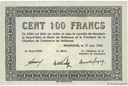 100 Francs FRANCE Regionalismus und verschiedenen Mulhouse 1940 BU.53.03 VZ+