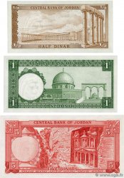 1/2, 1 et 5 Dinars Lot JORDAN  1959 P.13a, P.14b et P.15b UNC-