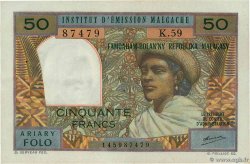 50 Francs - 10 Ariary MADAGASCAR  1969 P.061 AU-