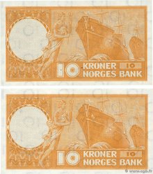 10 Kronor Consécutifs NORVÈGE  1964 P.31c q.FDC