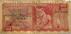 50 Francs RWANDA BURUNDI  1960 P.04a VG