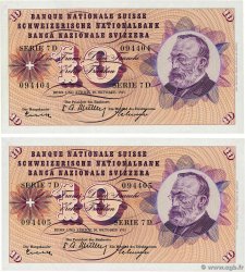 10 Francs Consécutifs SUISSE  1955 P.45a AU