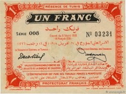 1 Franc TUNISIE  1918 P.36e SPL+