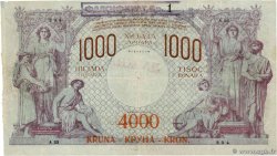 4000 Kronen sur 1000 DInara Faux YUGOSLAVIA  1919 P.020x BC+