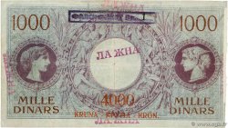 4000 Kronen sur 1000 DInara Faux YOUGOSLAVIE  1919 P.020x TB+