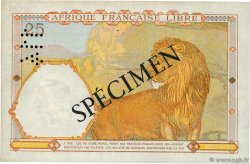 25 Francs Spécimen FRENCH EQUATORIAL AFRICA Brazzaville 1941 P.07s UNC-
