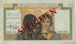 1000 Francs Spécimen AFRIQUE ÉQUATORIALE FRANÇAISE Brazzaville 1941 P.09s