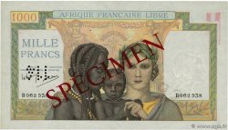 1000 Francs Spécimen FRENCH EQUATORIAL AFRICA Brazzaville 1941 P.09s