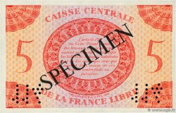 5 Francs Spécimen FRENCH EQUATORIAL AFRICA Brazzaville 1941 P.10s UNC