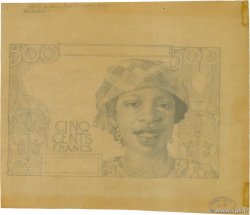 500 Francs Dessin FRENCH WEST AFRICA (1895-1958)  1950 P.-