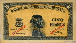 5 Francs Spécimen FRENCH WEST AFRICA  1942 P.28s1a