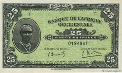 25 Francs FRENCH WEST AFRICA (1895-1958)  1942 P.30a UNC