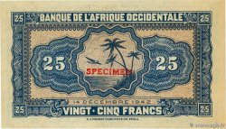 25 Francs Spécimen FRENCH WEST AFRICA  1942 P.30s fST+