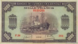 1000 Francs FRENCH WEST AFRICA  1942 P.32 fVZ