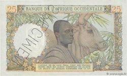 25 Francs Spécimen FRENCH WEST AFRICA  1943 P.38s FDC