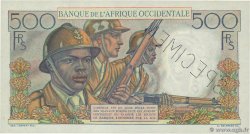 500 Francs Spécimen FRENCH WEST AFRICA  1946 P.41s AU+