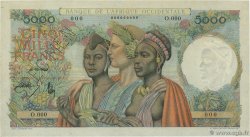 5000 Francs Spécimen FRENCH WEST AFRICA  1947 P.43s EBC+