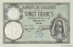 20 Francs ALGERIEN  1927 P.078b ST