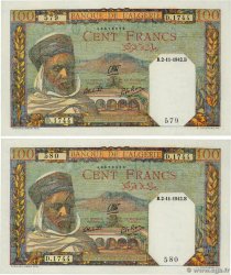 100 Francs Consécutifs ALGERIA  1942 P.088 q.FDC